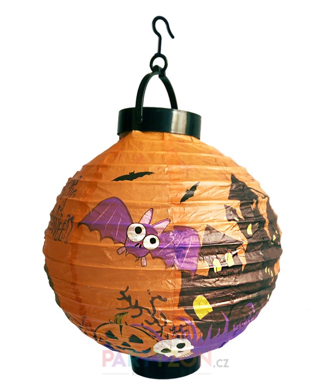 papirovy svitici lampion s zarovkou halloween